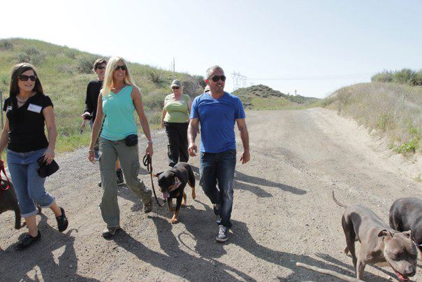 Cesar Millan and Lauren on Pack Walk 2012